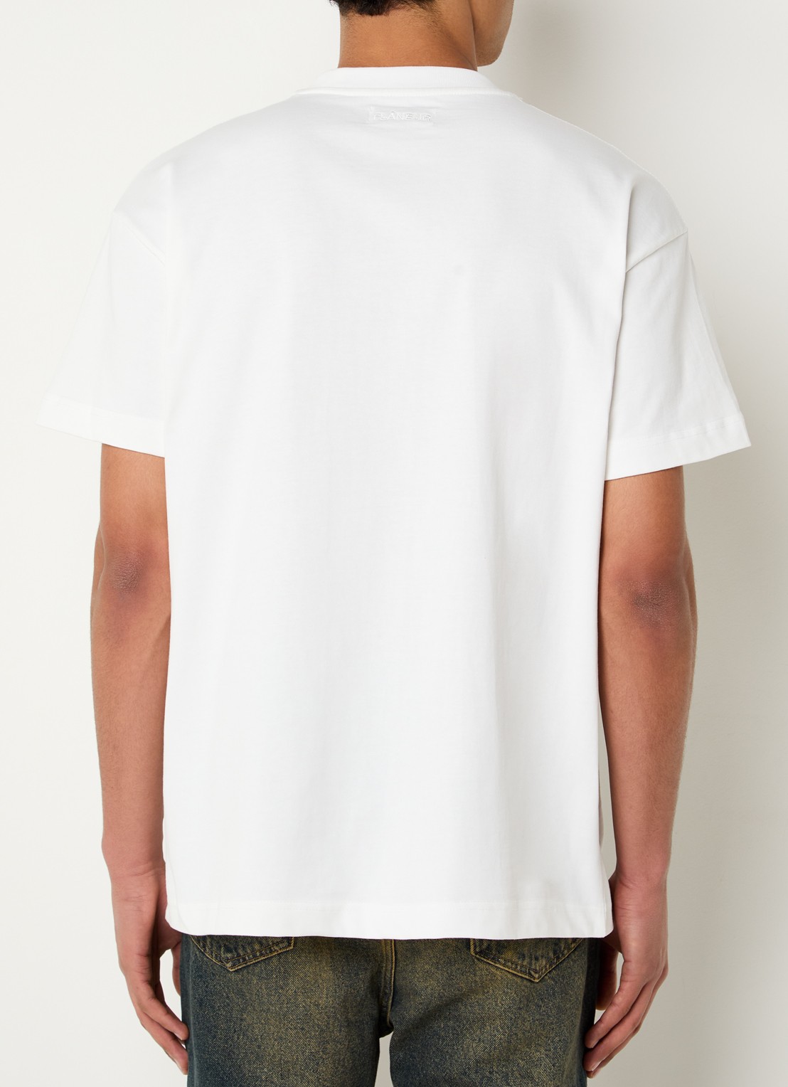 FLÂNEUR Markerstift T-shirt met logoprint - achterkant wit