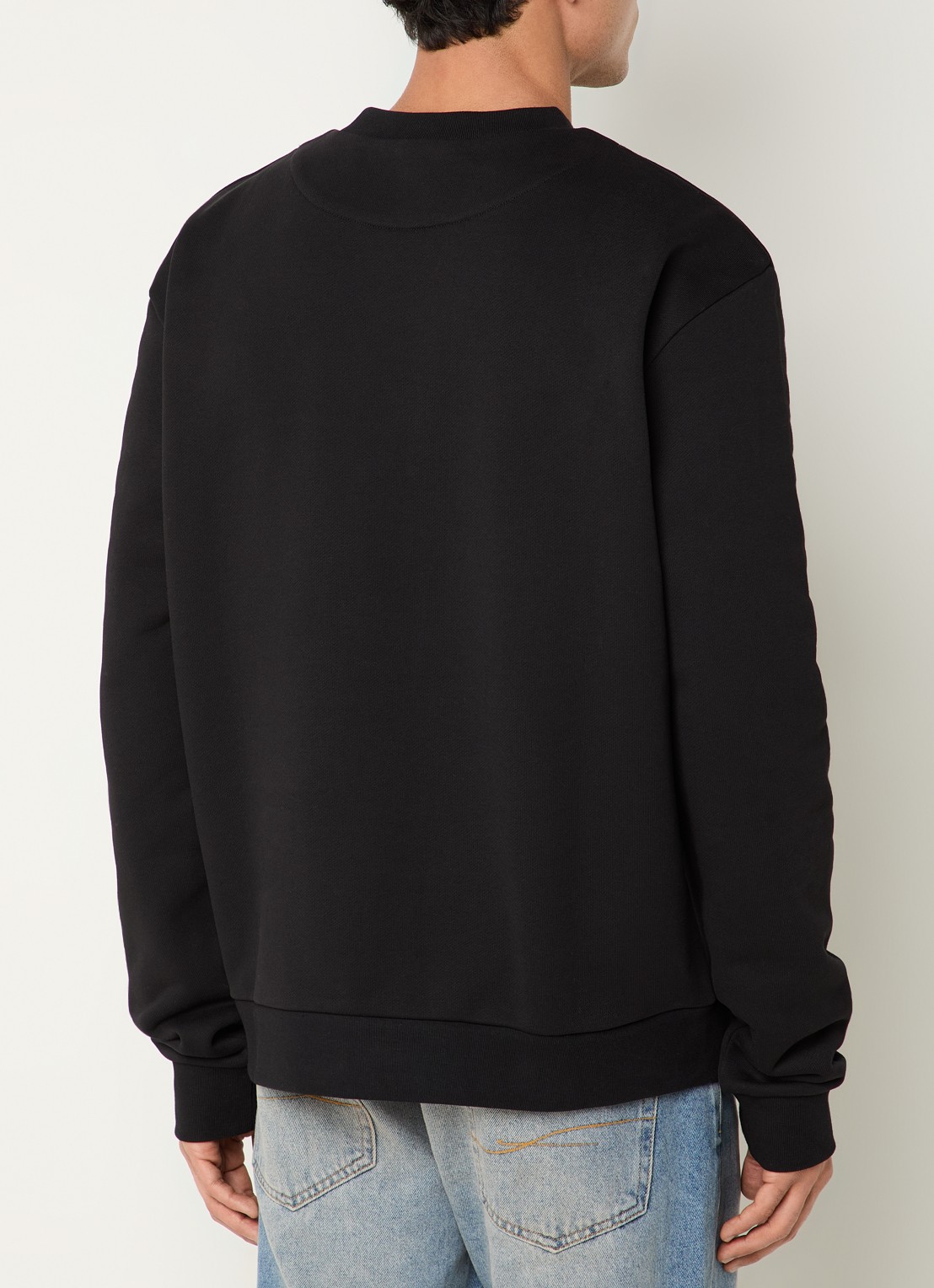 FLÂNEUR Rubber sweater met logo - achterkant 2 zwart