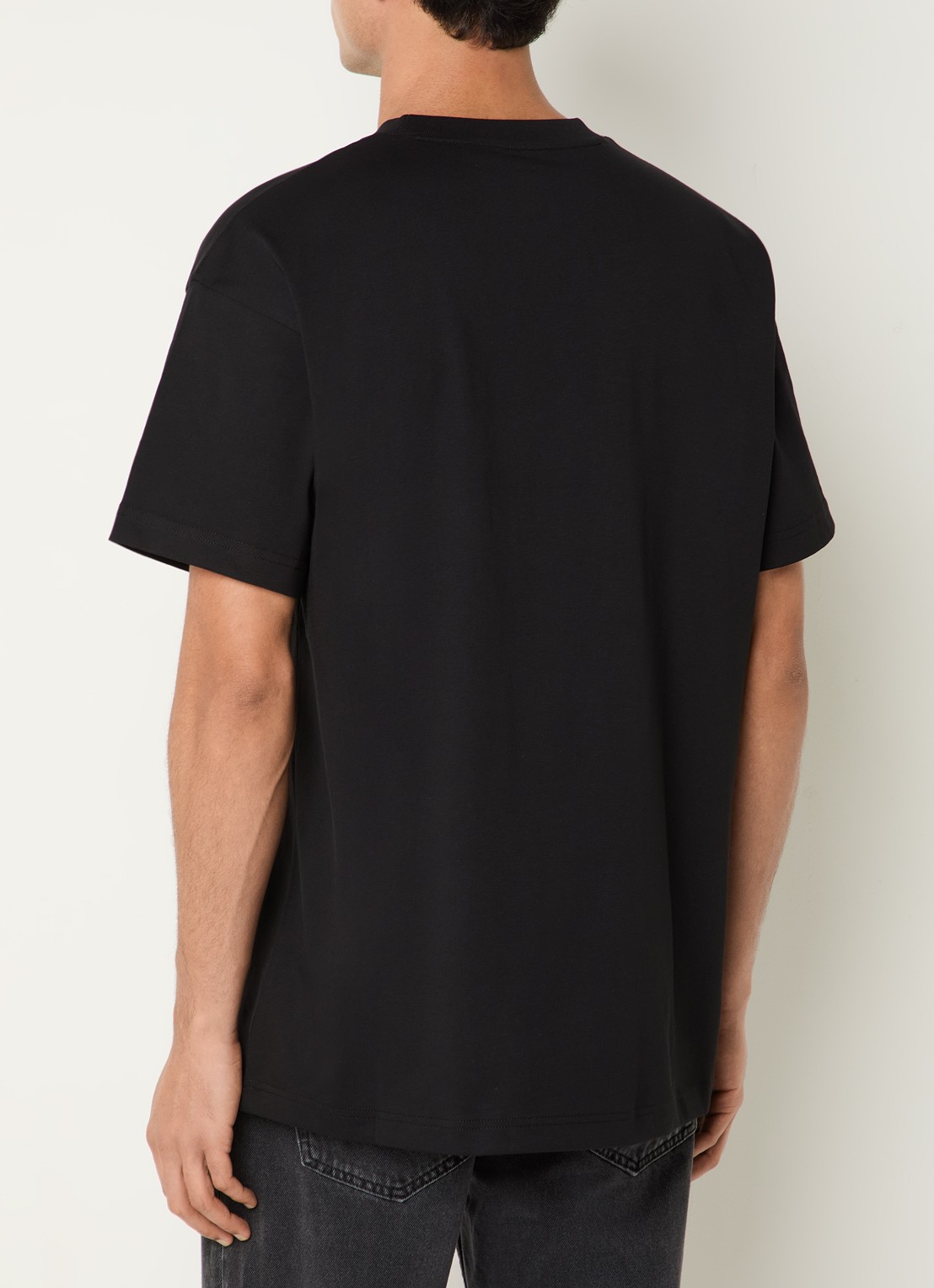 FLÂNEUR Rubber T-shirt met logo - achterkant 2 zwart