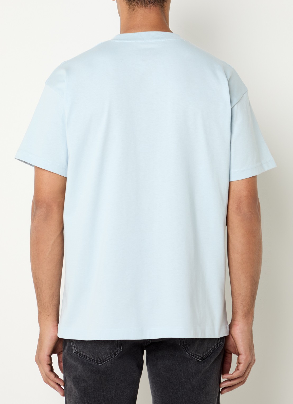 FLÂNEUR Rubber T-shirt met logo - achterkant 4 blauwgrijs
