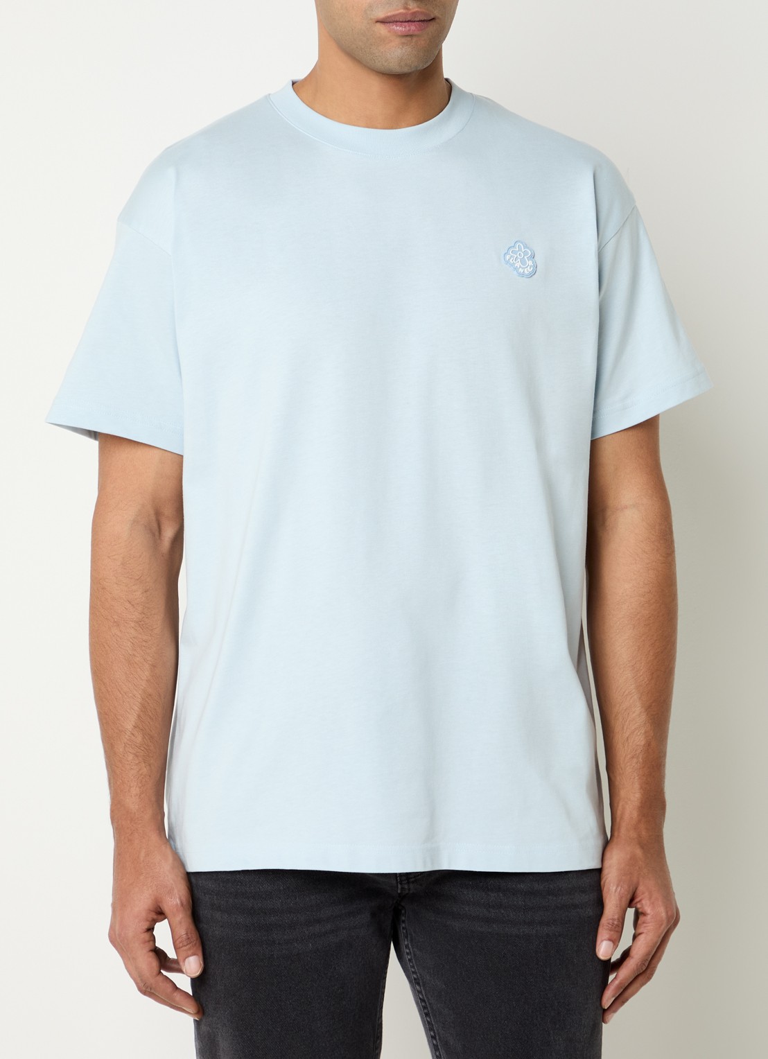 FLÂNEUR Rubber T-shirt met logo - detail 3 blauwgrijs