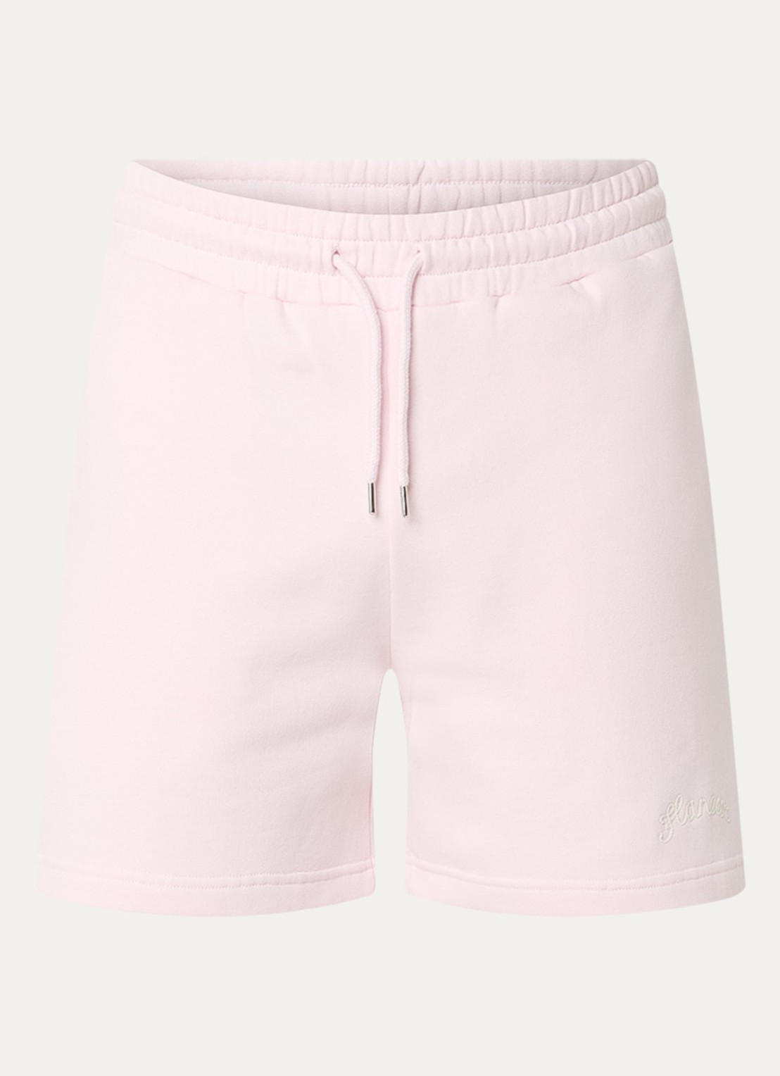 FLÂNEUR Signature straight fit korte joggingbroek met logo - voorkant 2 roze
