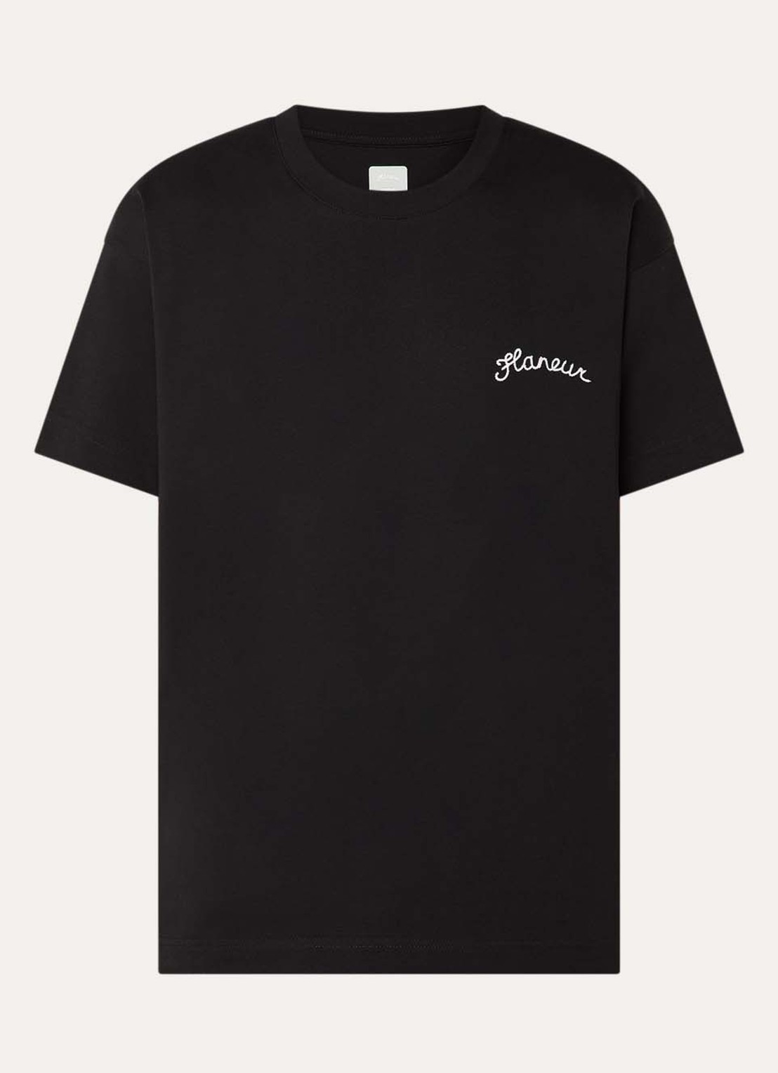 FLÂNEUR Signature T-shirt met logo - voorkant zwart