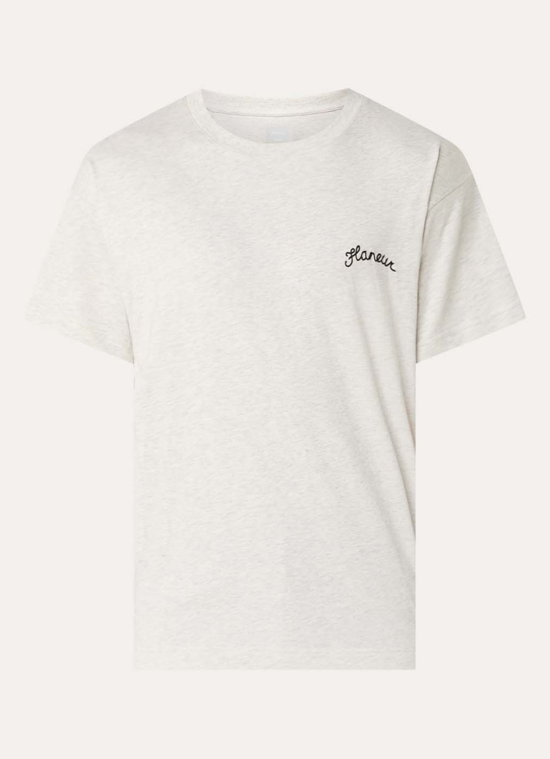 FLÂNEUR Signature T-shirt met logo - voorkant grijsmele