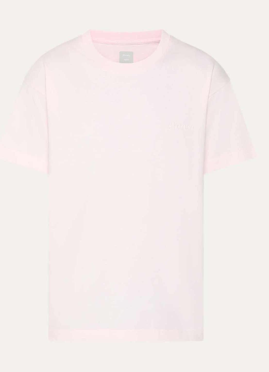 FLÂNEUR Signature T-shirt met logo - voorkant 2 lichtroze