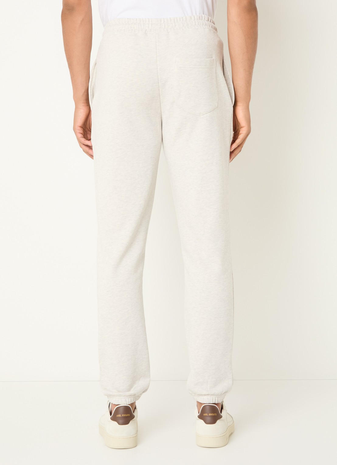 FLÂNEUR Signature tapered fit joggingbroek met logo  - achterkant 3 grijsmele