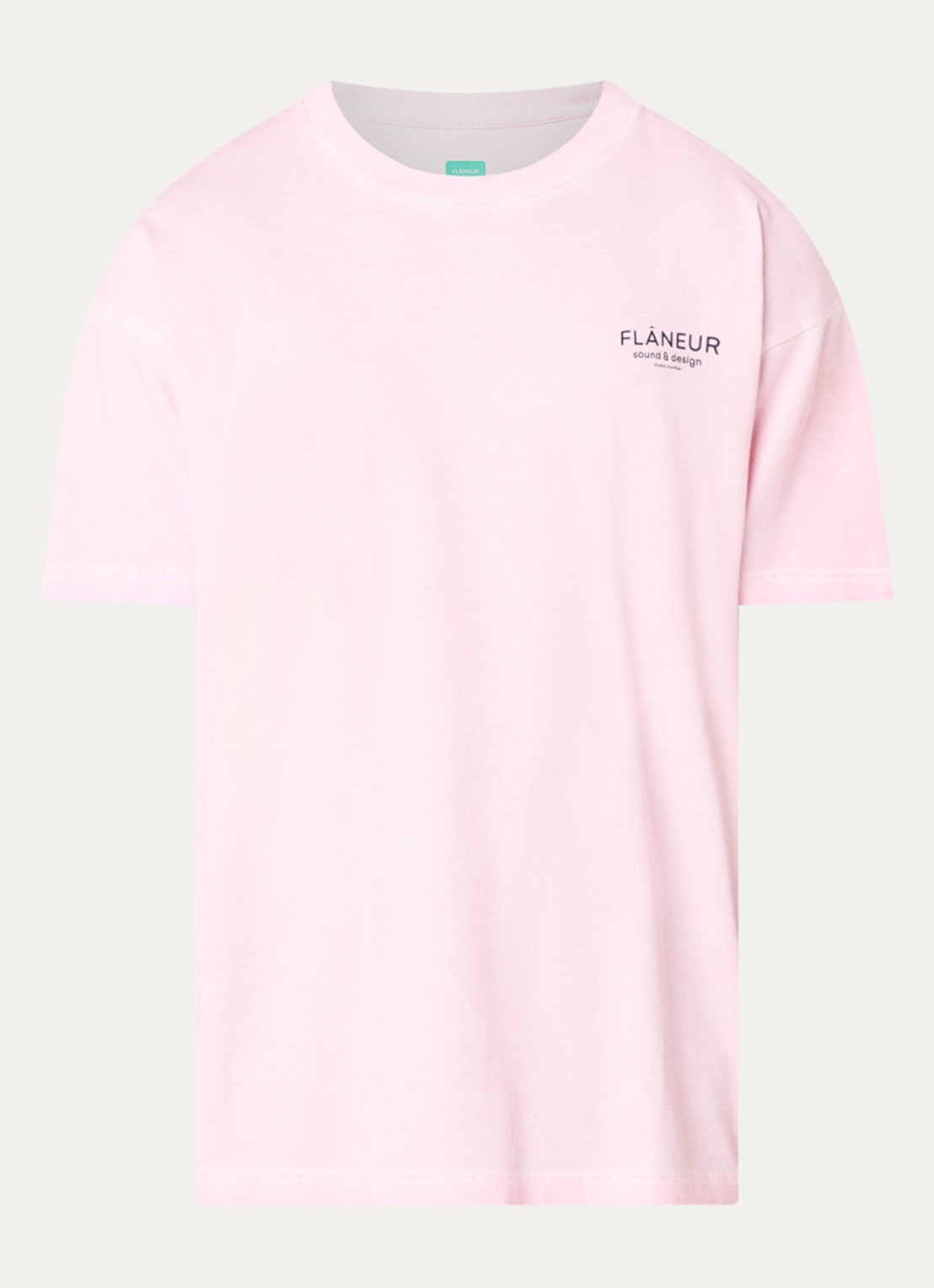 FLÂNEUR Sound & Design Studio Member T-shirt met logo- en backprint - voorkant 3 roze