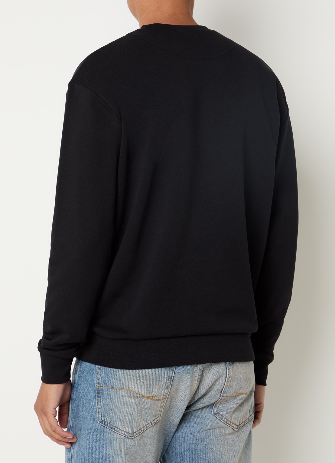 FLÂNEUR Sweater met logoborduring - achterkant zwart