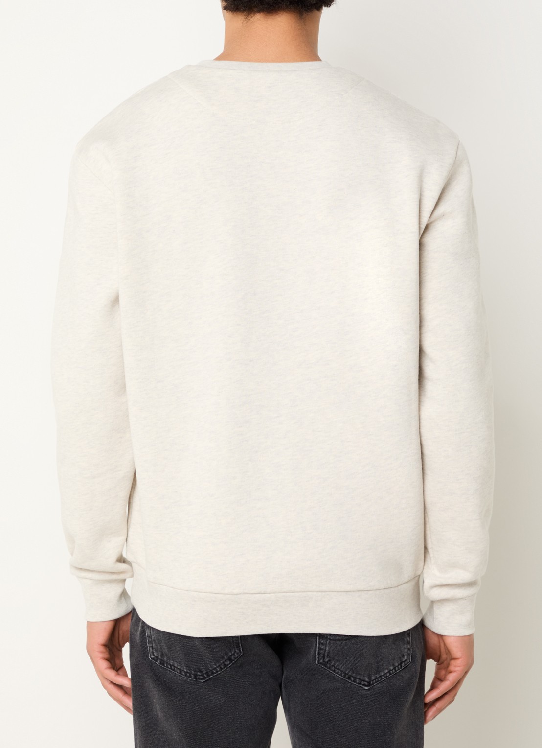 FLÂNEUR Sweater met logoborduring - achterkant lichtgrijs