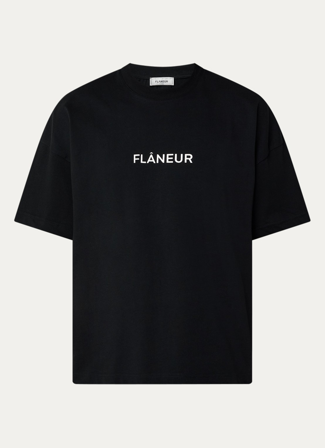 FLÂNEUR T-shirt met logo  - voorkant 3 zwart