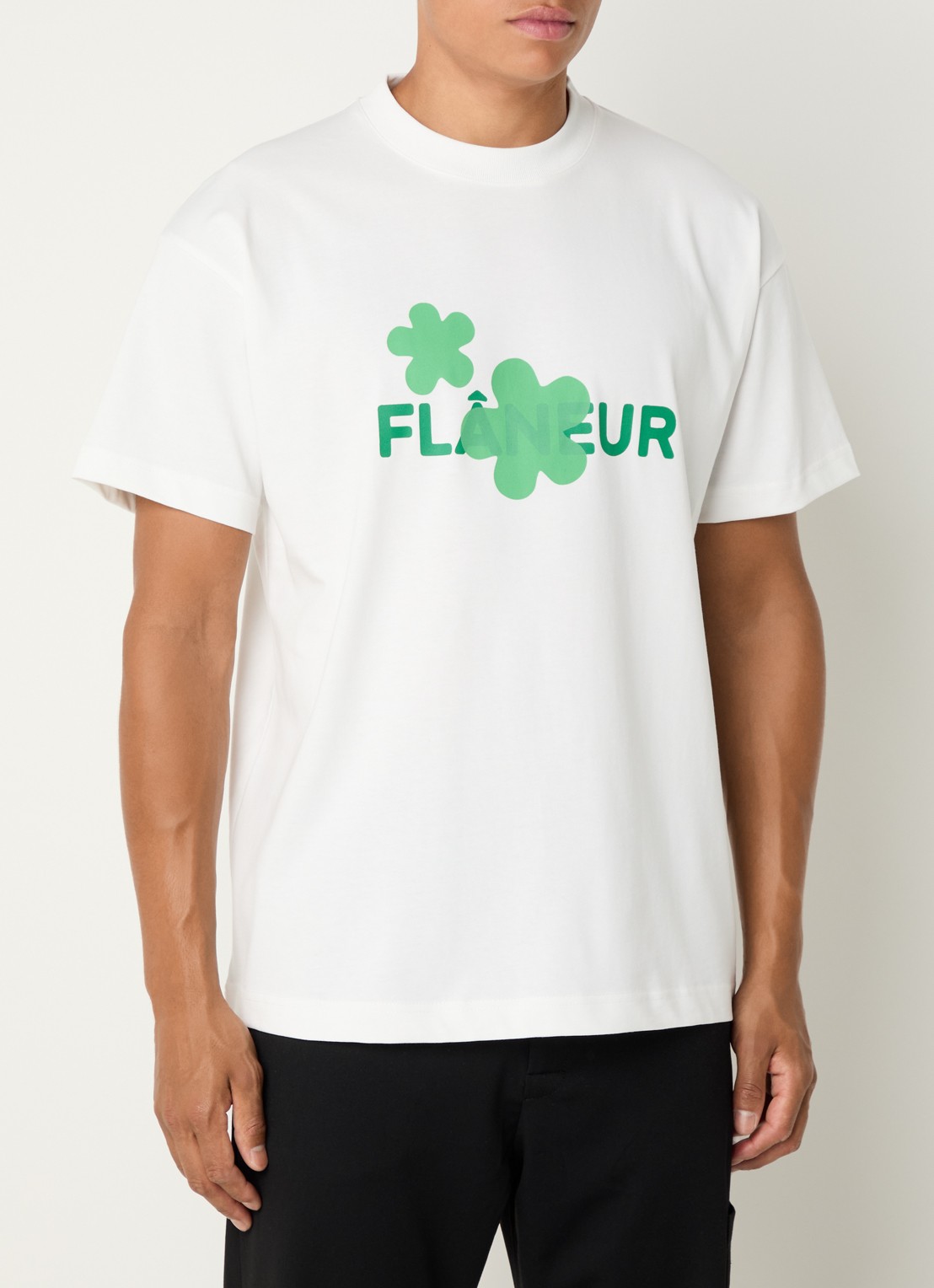 FLÂNEUR T-shirt met logoprint - detail 4 wit