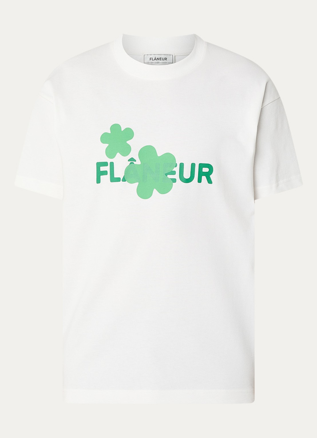 FLÂNEUR T-shirt met logoprint - voorkant wit