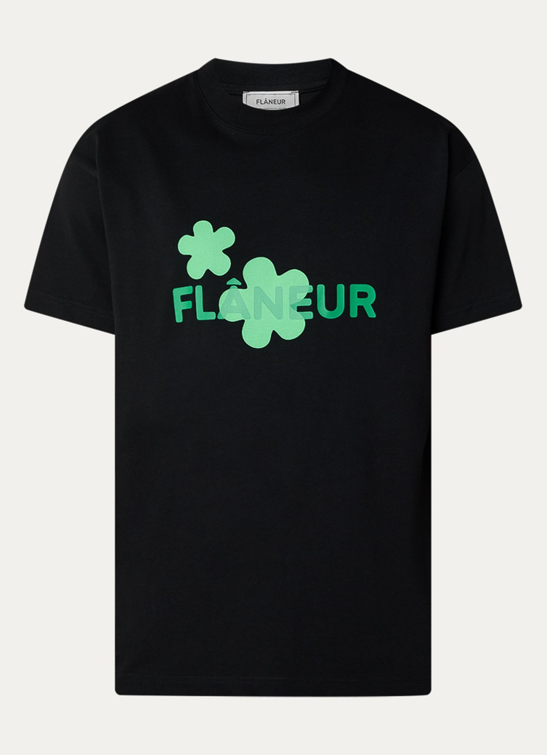 FLÂNEUR T-shirt met logoprint - voorkant 2 zwart