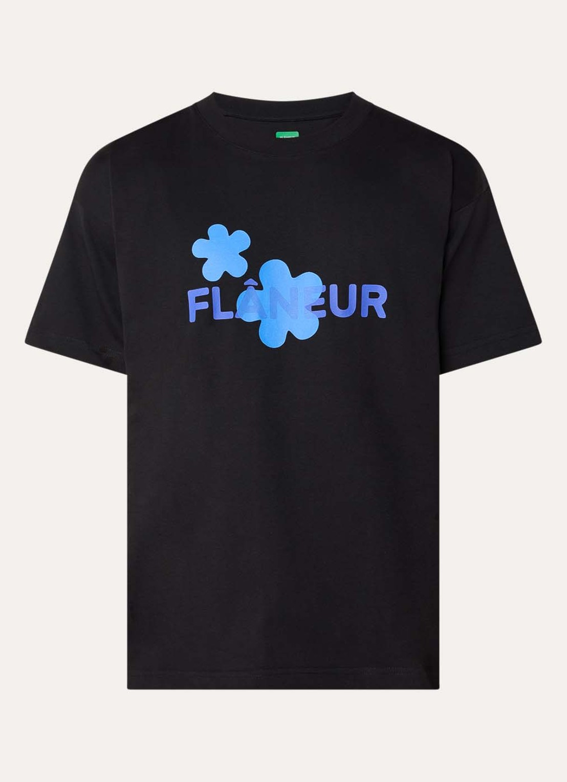 FLÂNEUR T-shirt met logoprint - voorkant blauw