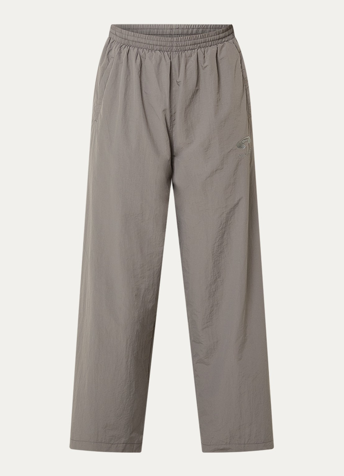 FLÂNEUR Wide fit trackpants met logo en steekzakken - voorkant 2 grijs