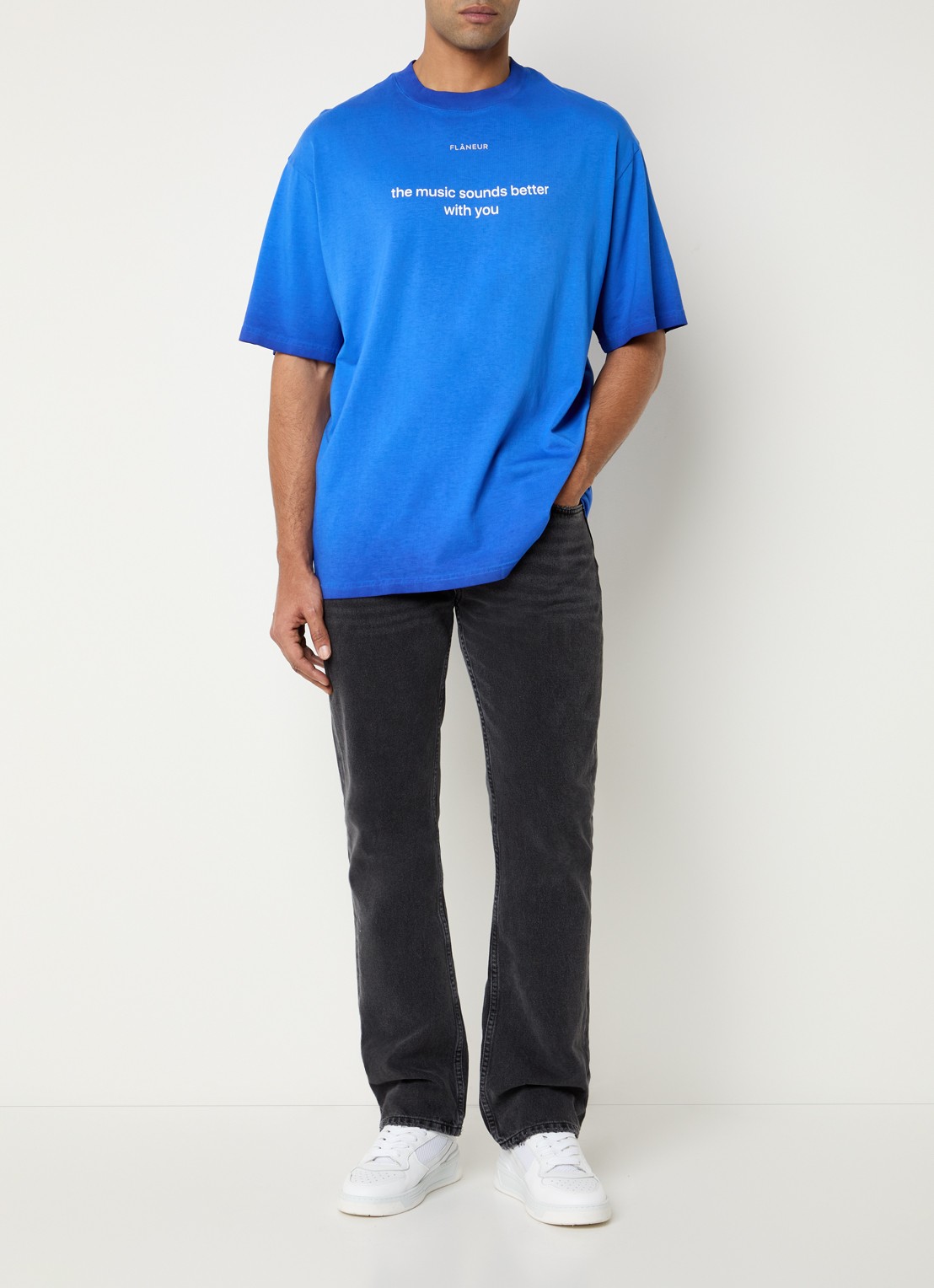 FLÂNEUR With You T-shirt met print - voorkant 4 royalblauw