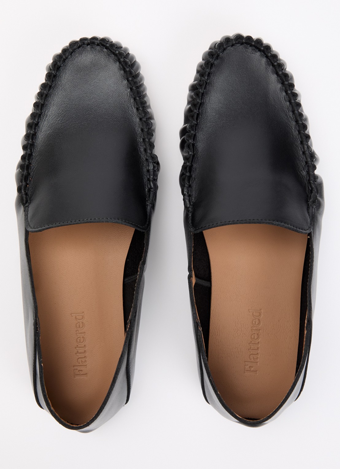 Flattered Bon Bon mocassin van leer - detail 4 zwart