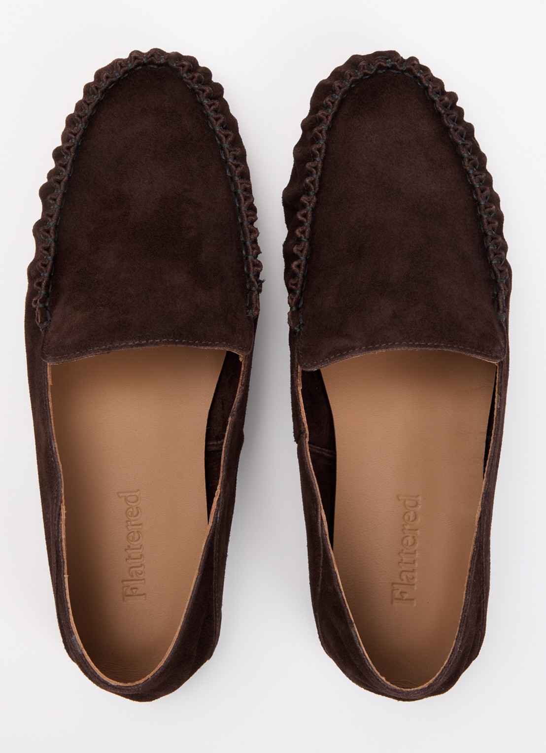 Flattered Bon Bon mocassin van suède  - detail 3 chocoladebruin