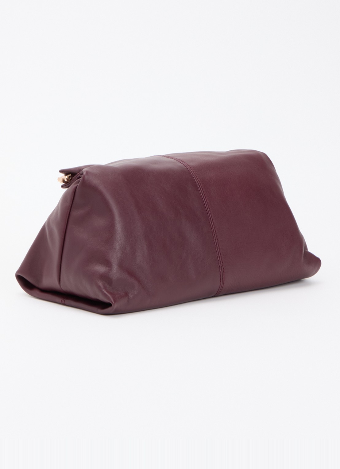 Flattered Clay clutch van leer - achterkant bordeauxrood