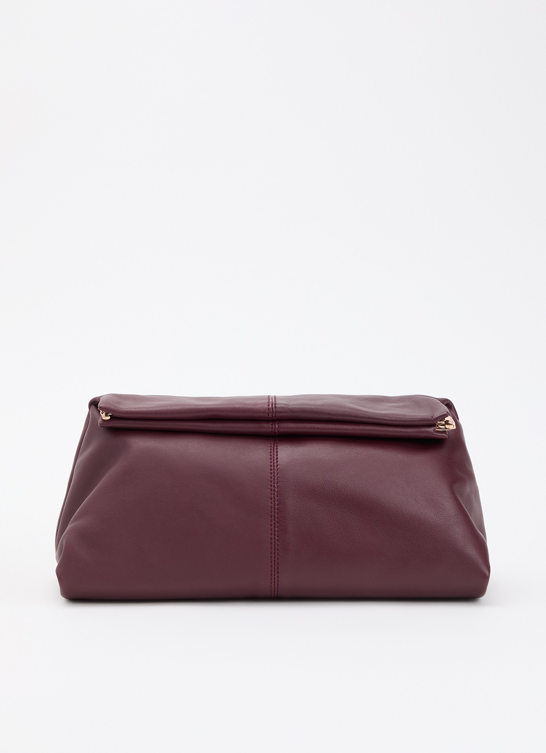 Flattered Clay clutch van leer - voorkant 5 bordeauxrood