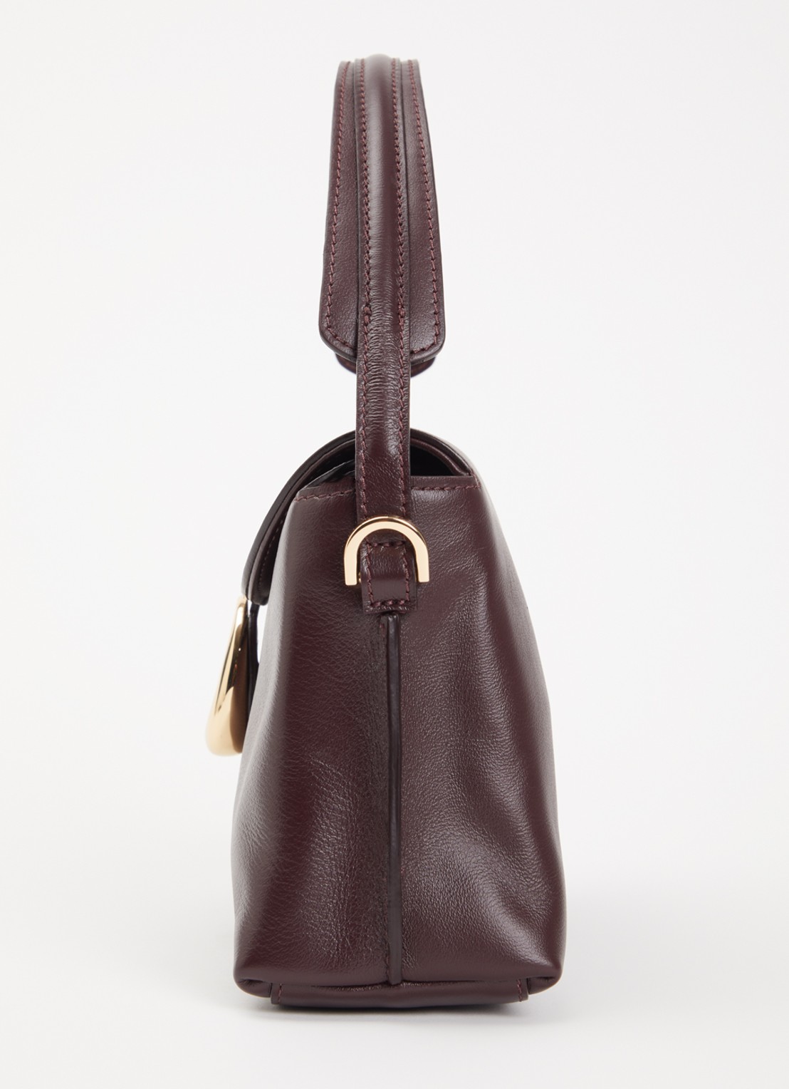 Flattered Gaia Mini handtas van kalfsleer met afneembare schouderriem - detail 4 bordeauxrood
