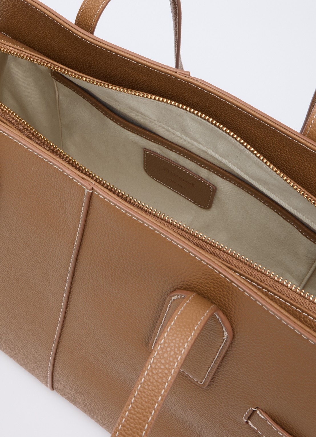 Flattered Lisa schoudertas van leer - detail cognac