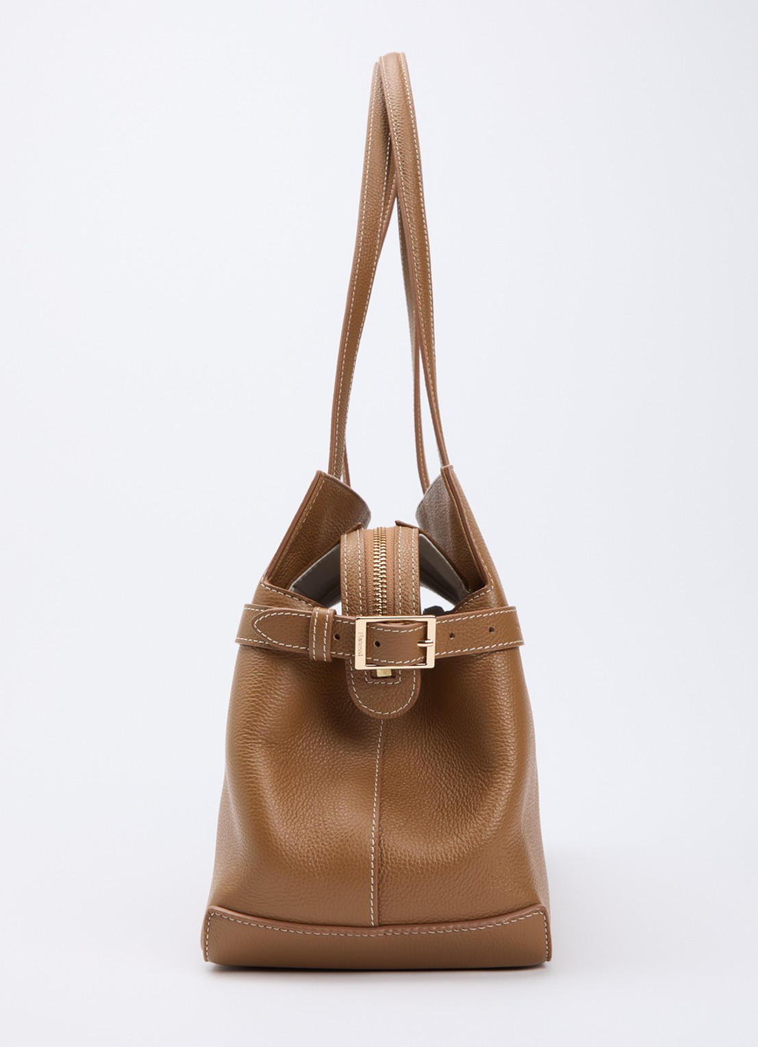 Flattered Lisa schoudertas van leer - detail 2 cognac