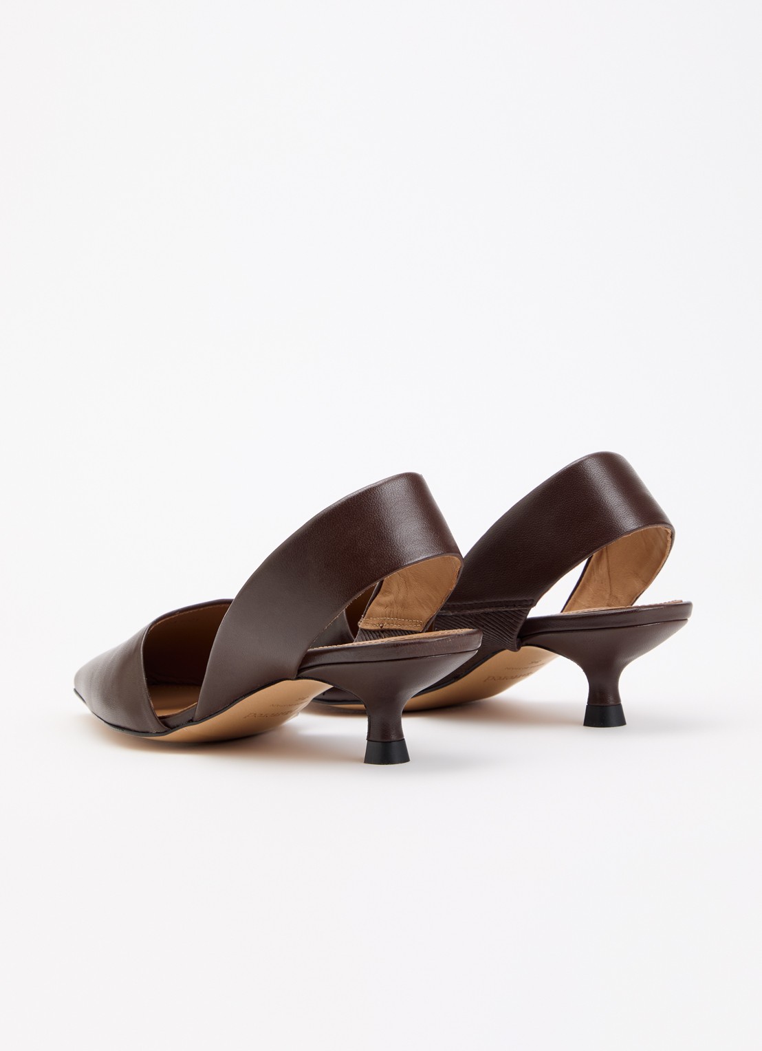 Flattered Ninni sling-back van leer - achterkant donkerbruin