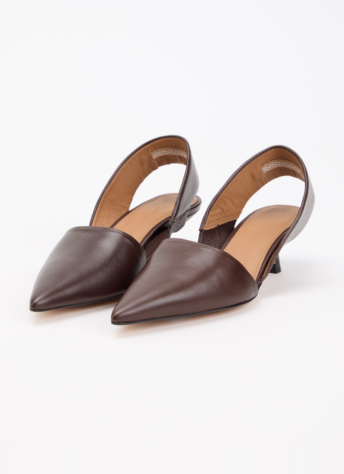 Flattered Ninni sling-back van leer - detail 2 donkerbruin