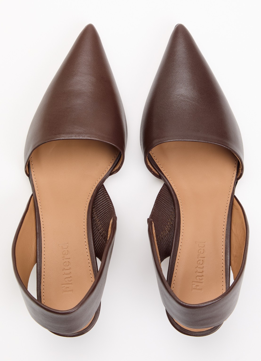 Flattered Ninni sling-back van leer - detail 3 donkerbruin