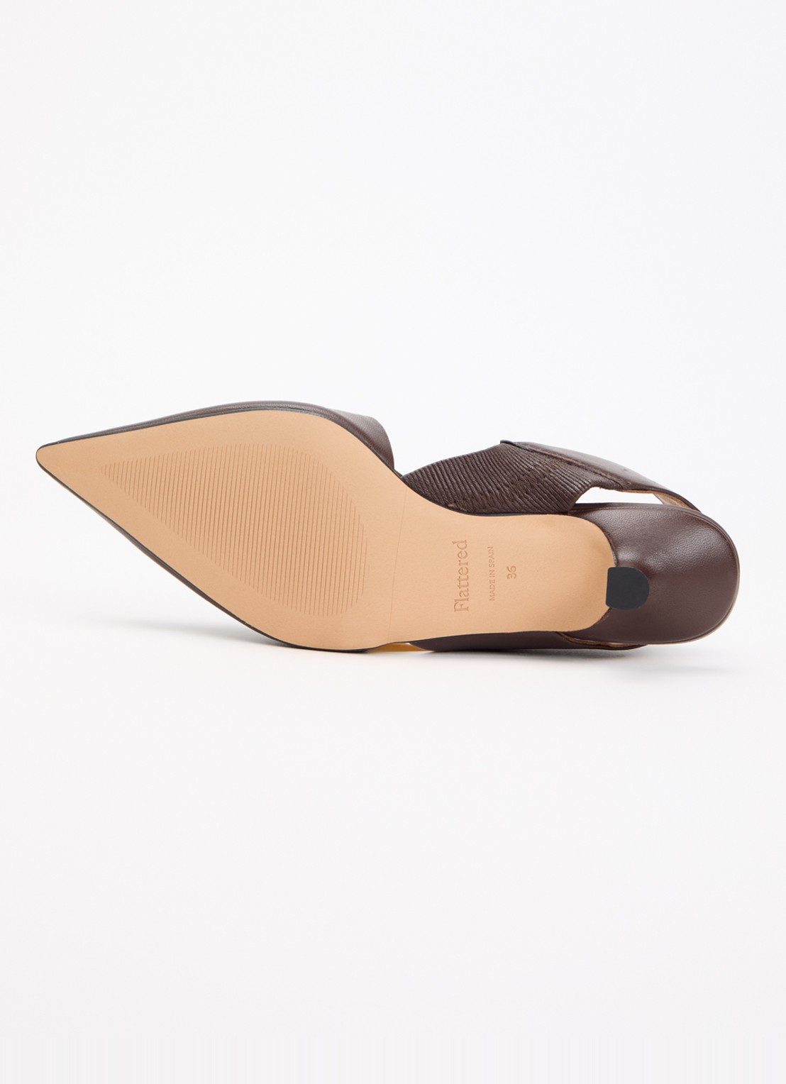 Flattered Ninni sling-back van leer - detail 4 donkerbruin