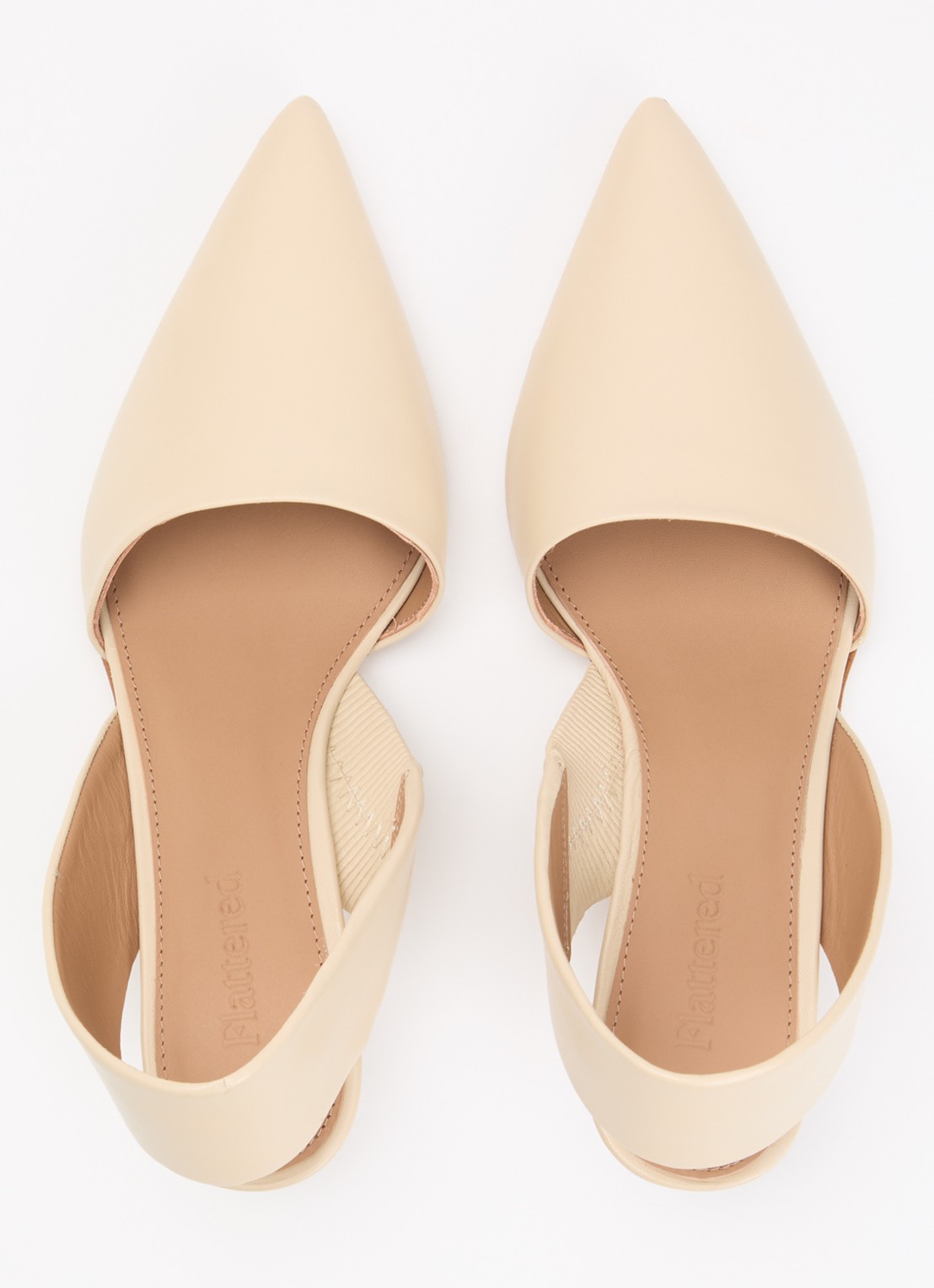 Flattered Ninni sling-back van leer - detail 3 beige