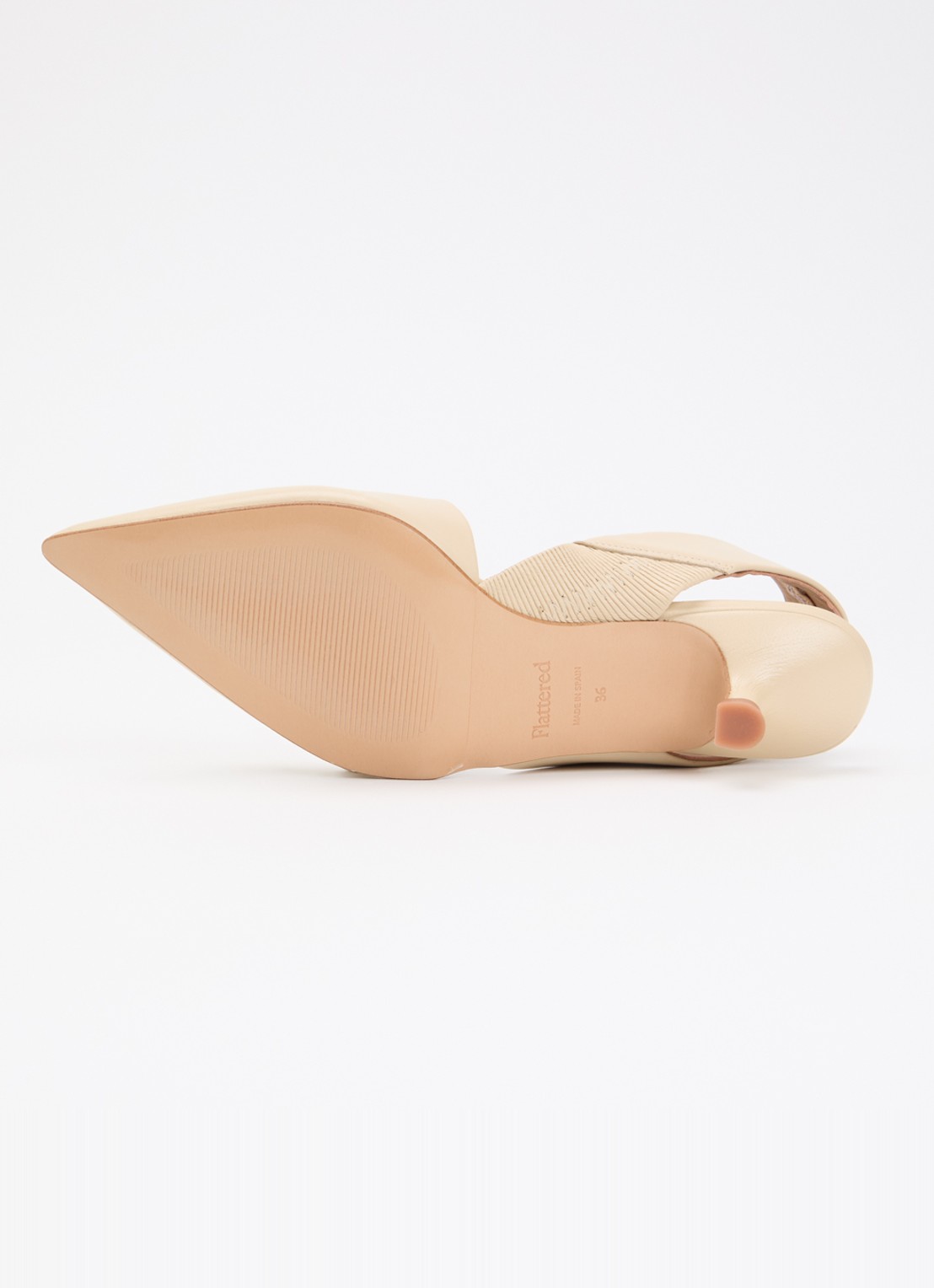Flattered Ninni sling-back van leer - detail 4 beige