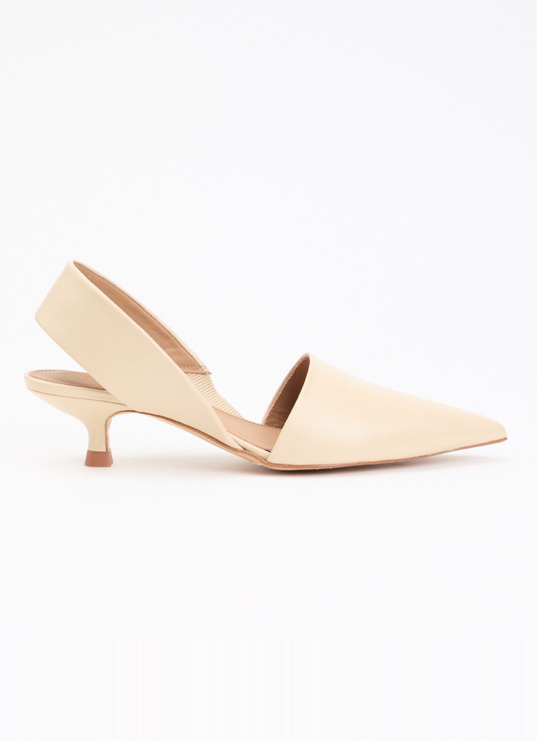 Flattered Ninni sling-back van leer - voorkant beige