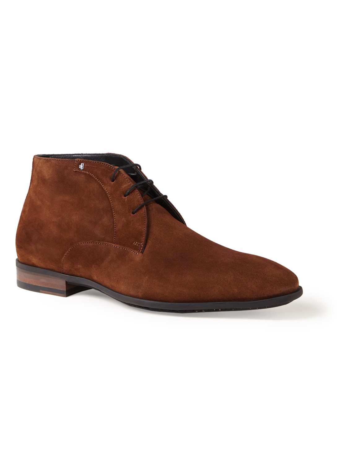 Floris van Bommel Chukka veterschoen van suède - voorkant 3 cognac