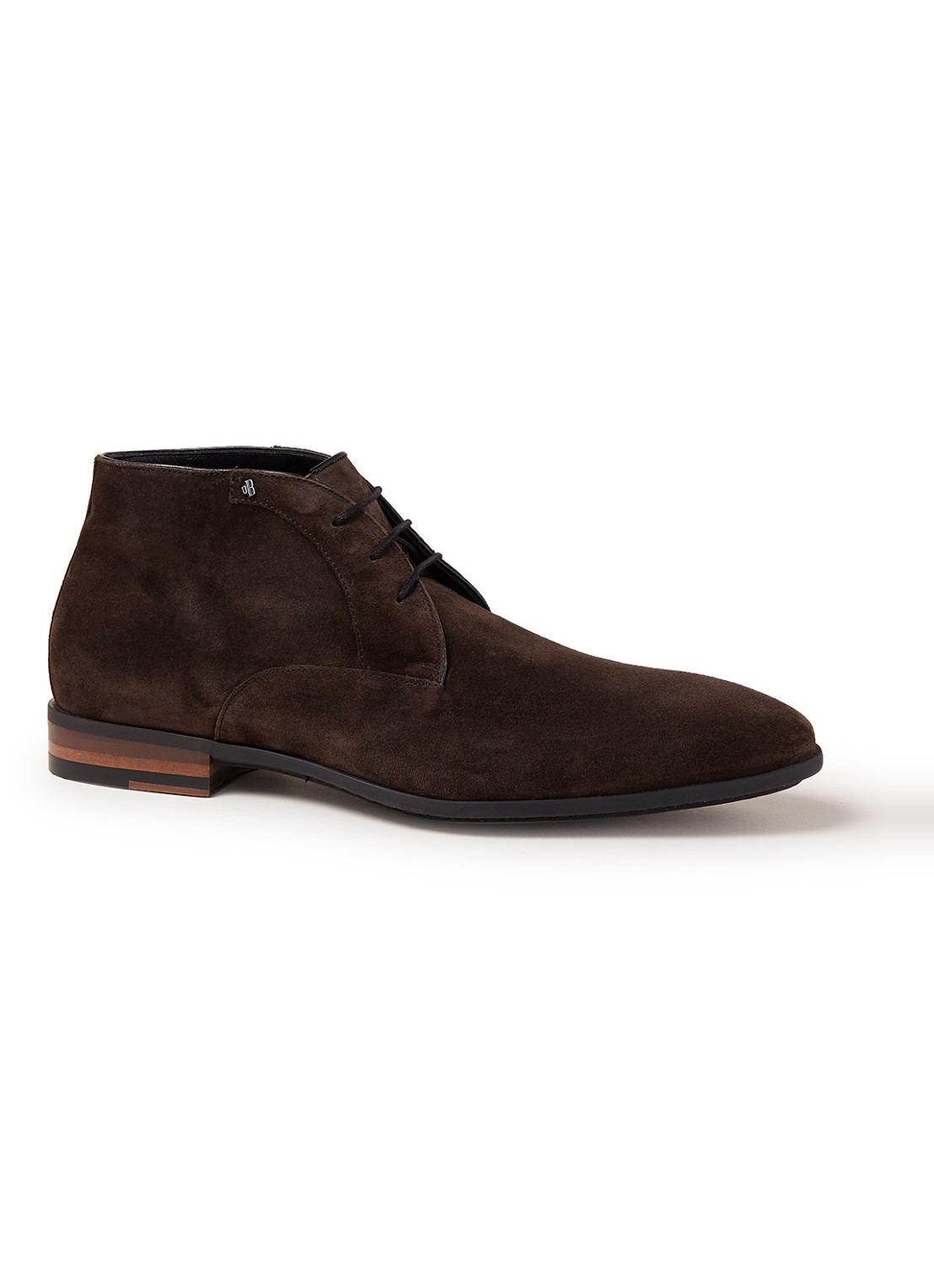 Floris van Bommel Chukka veterschoen van suède - voorkant bruin