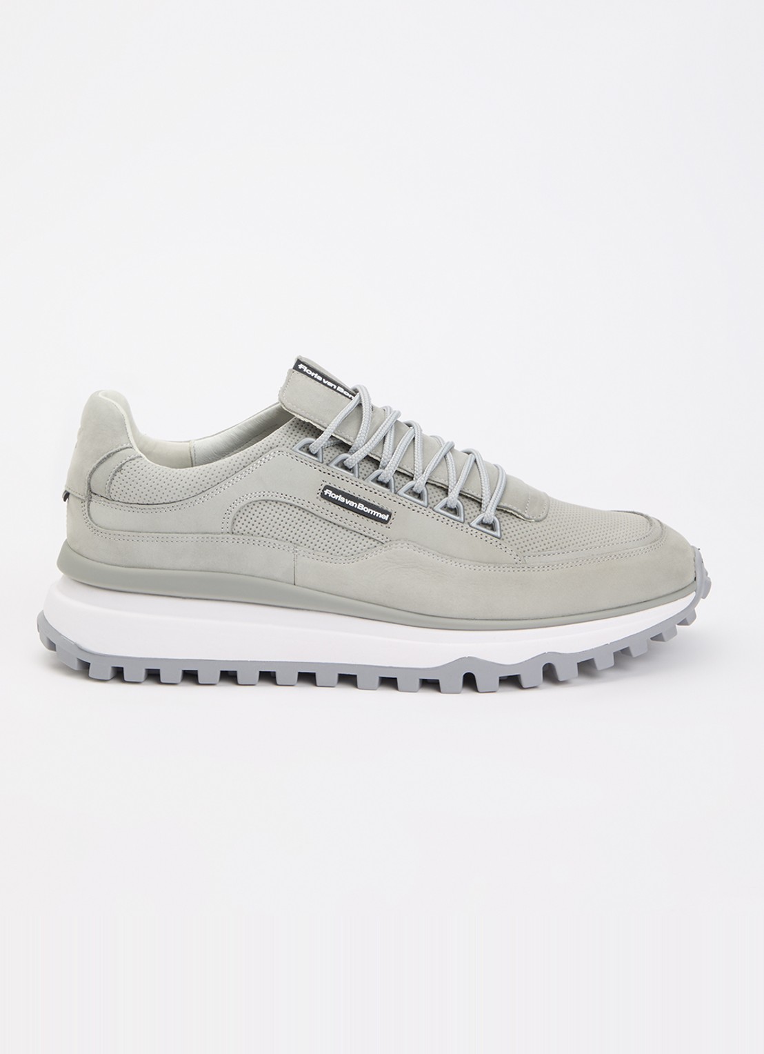 Floris van Bommel De Gripper 03.03 sneaker van nubuck - voorkant 2 grijs