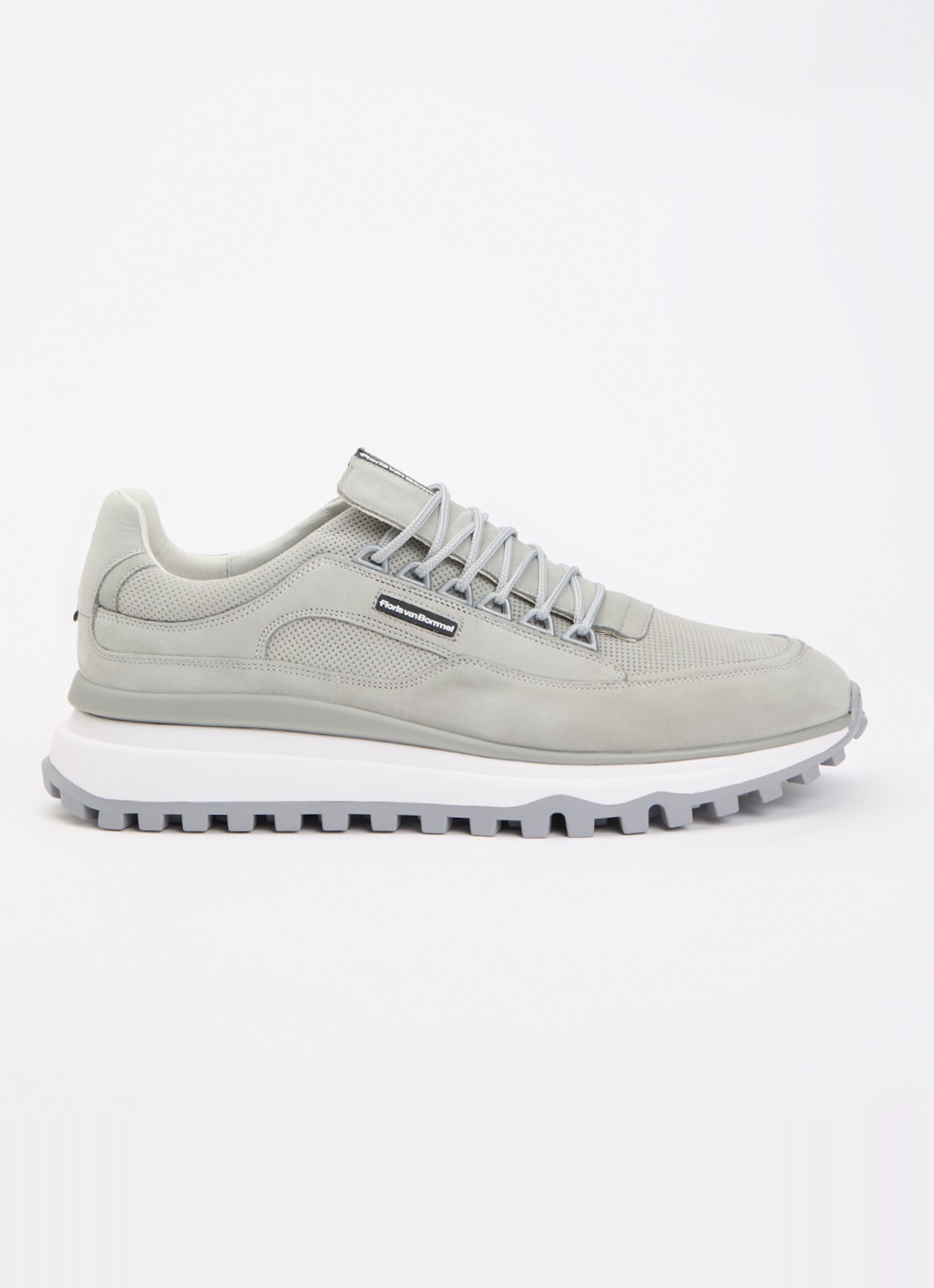 Floris van Bommel De Gripper 03.03 sneaker van nubuck - voorkant 2 grijs