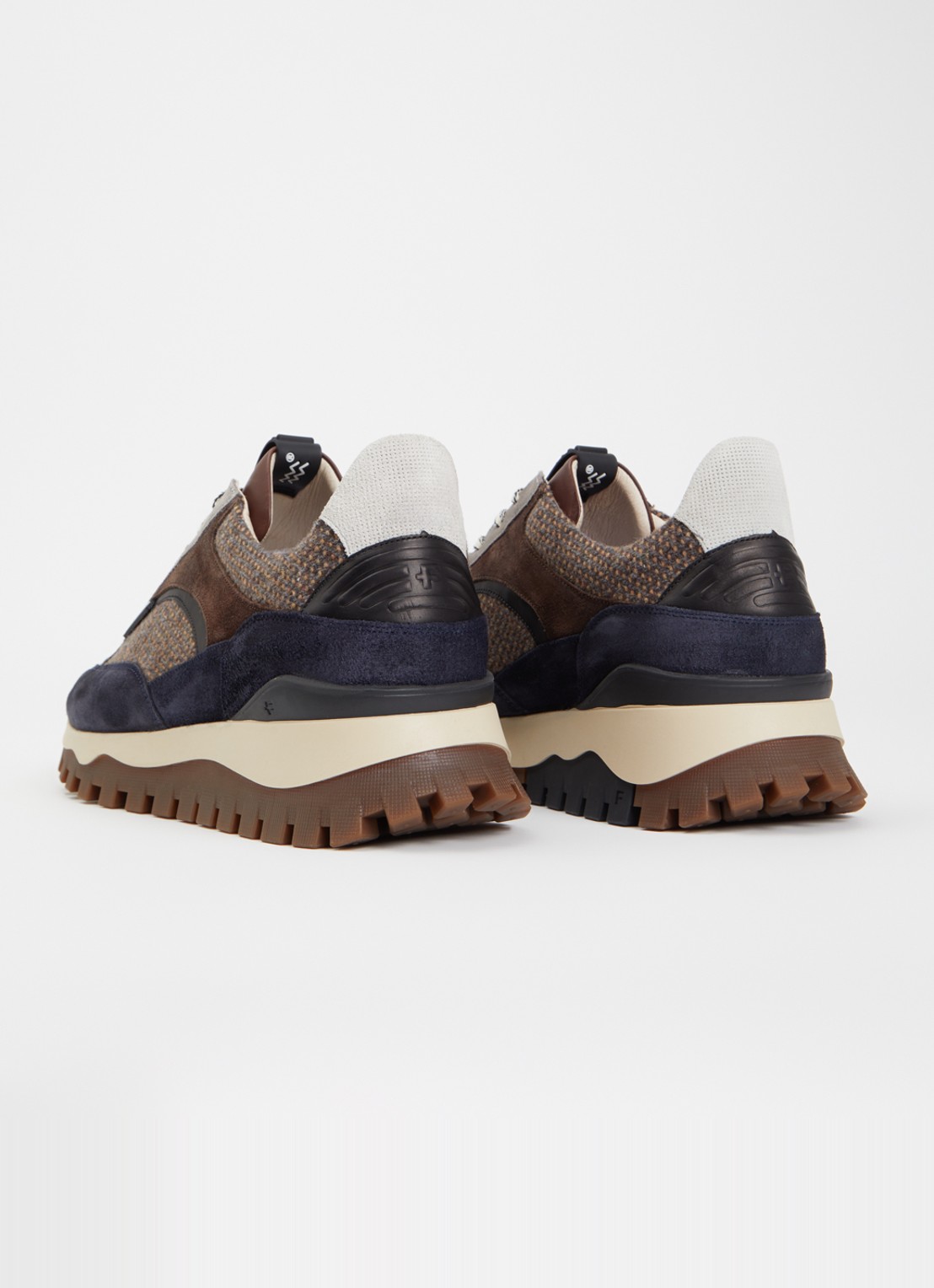 Floris van Bommel De Grommer 05.10 sneaker met suède details - achterkant bruin