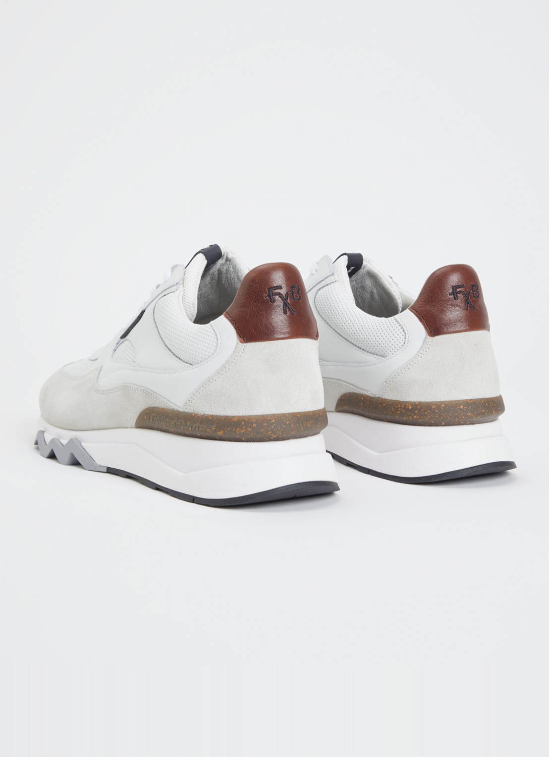 Floris van Bommel De Grommer 07.10 sneaker met suède details - achterkant 5 wit