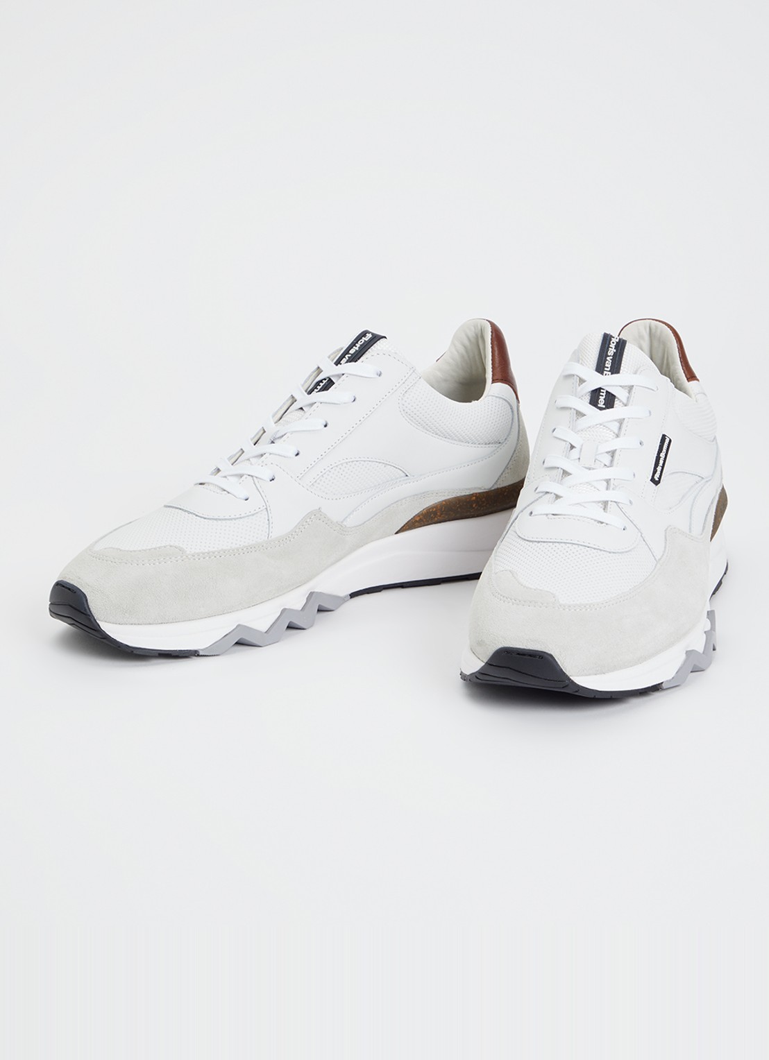 Floris van Bommel De Grommer 07.10 sneaker met suède details - detail wit
