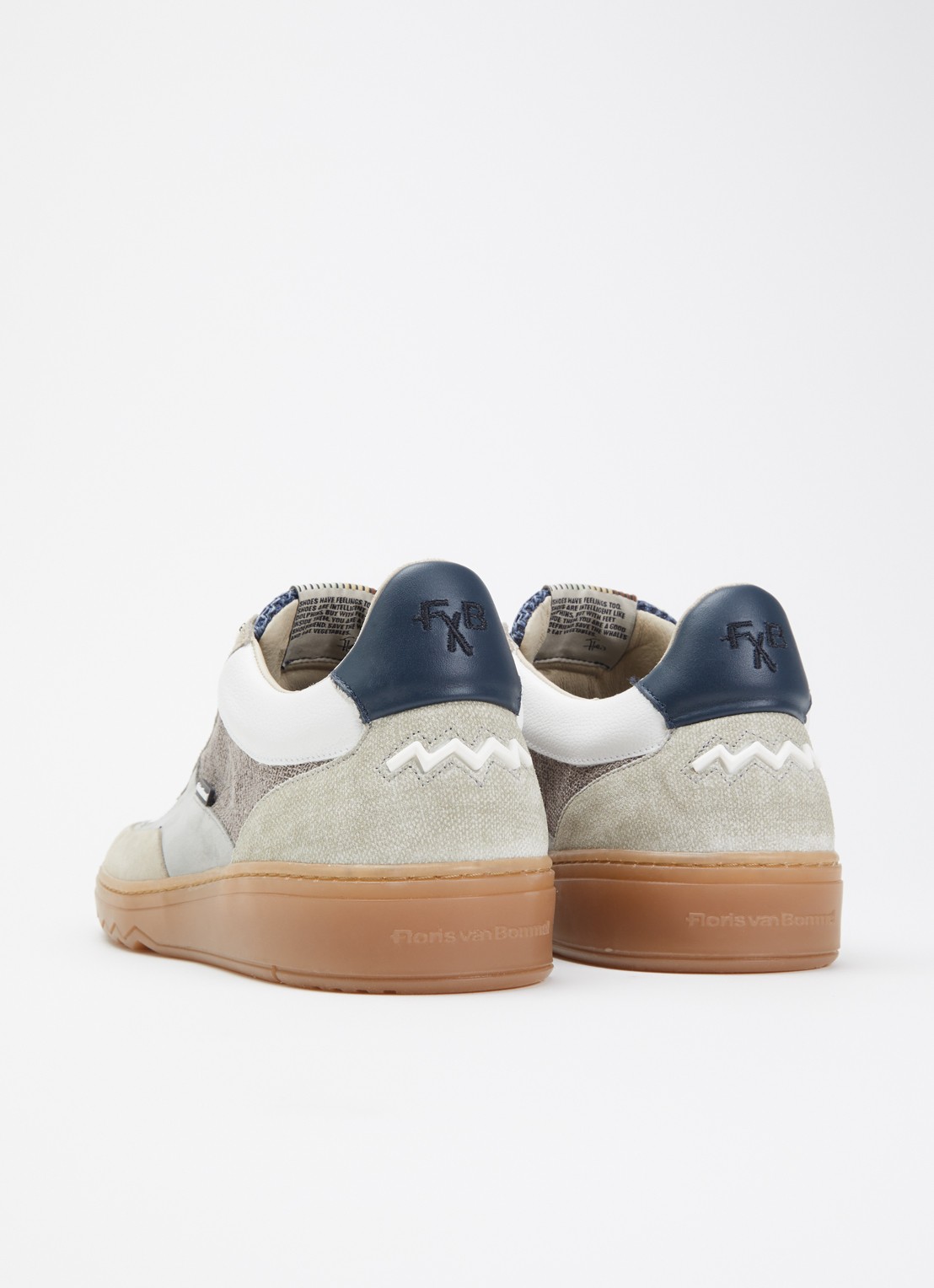 Floris van Bommel De Kupster 05.21 sneaker met suède details  - achterkant 5 lichtbruin