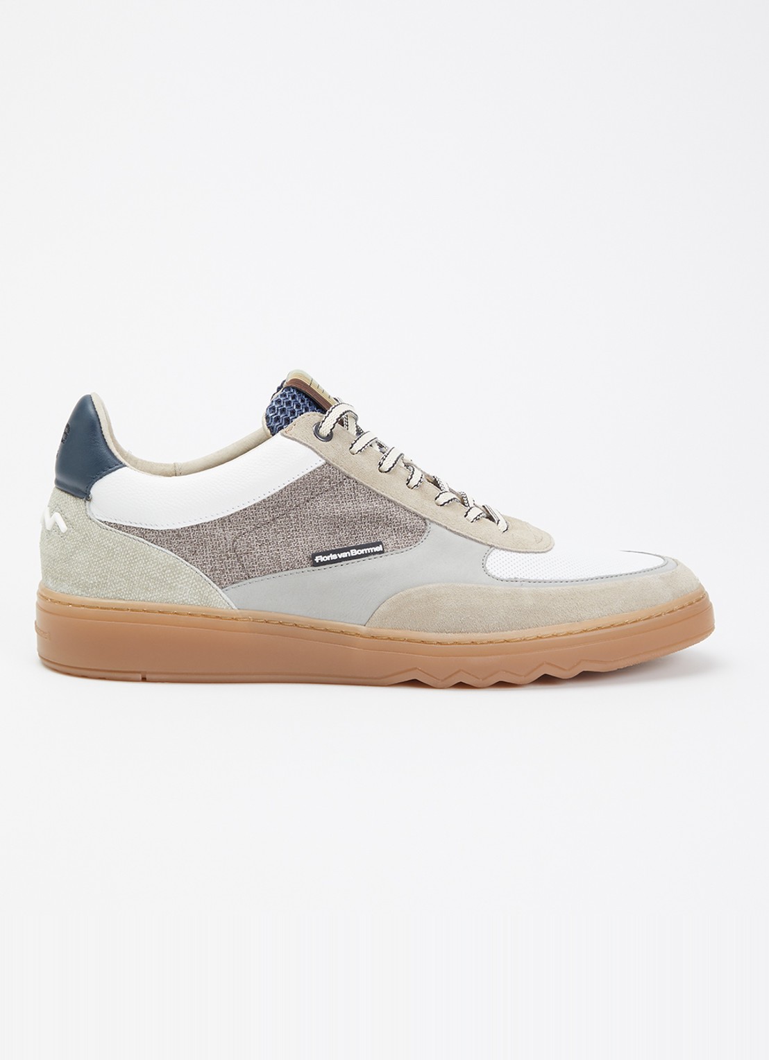 Floris van Bommel De Kupster 05.21 sneaker met suède details  - voorkant 4 lichtbruin