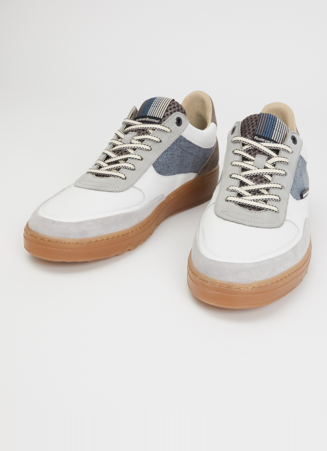Floris van Bommel De Kupster sneaker van leer - detail lichtgrijs