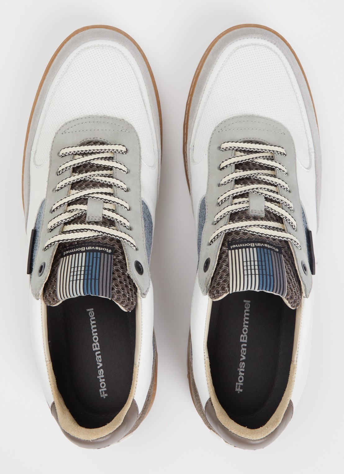 Floris van Bommel De Kupster sneaker van leer - detail 2 lichtgrijs