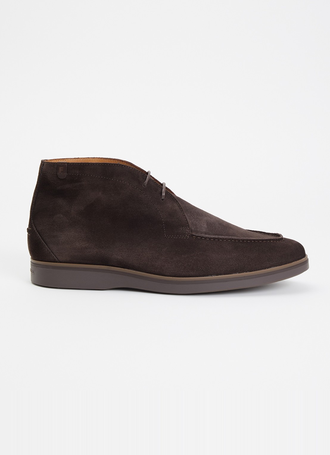 Floris van Bommel De Oister 05.00 casual veterschoen van suède - voorkant 4 donkerbruin