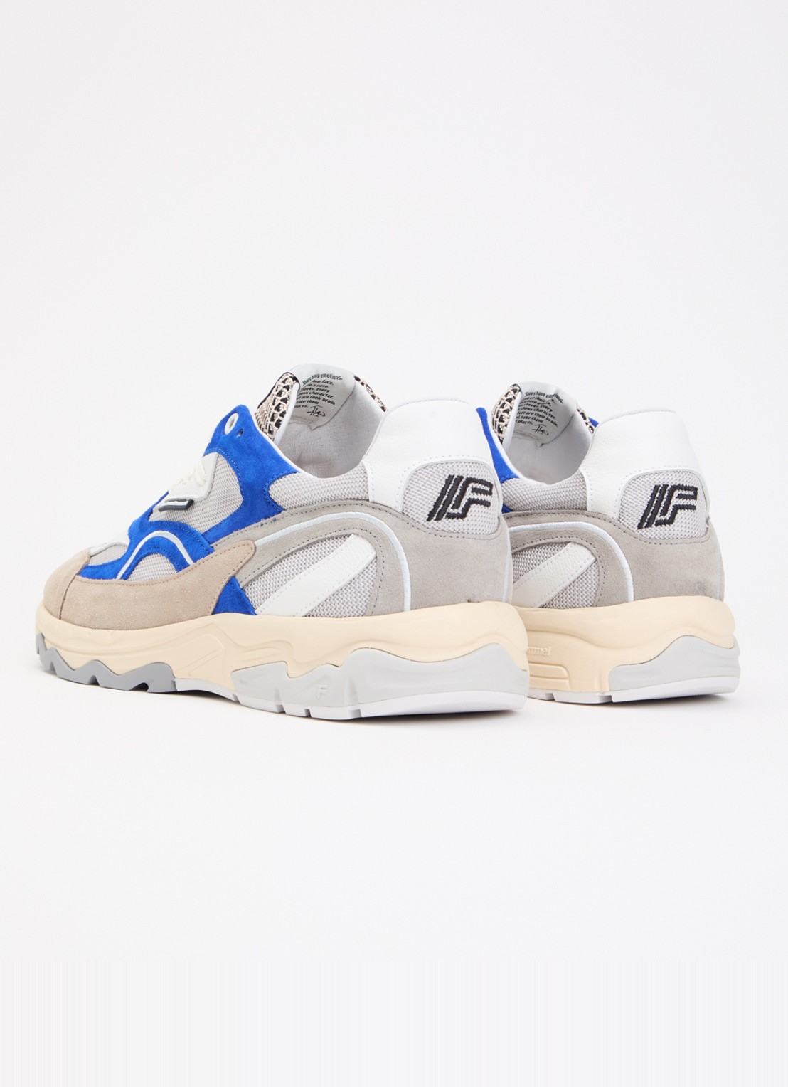 Floris van Bommel De Rezer 01.26 sneaker met suède en mesh details - achterkant 2 donkerbeige