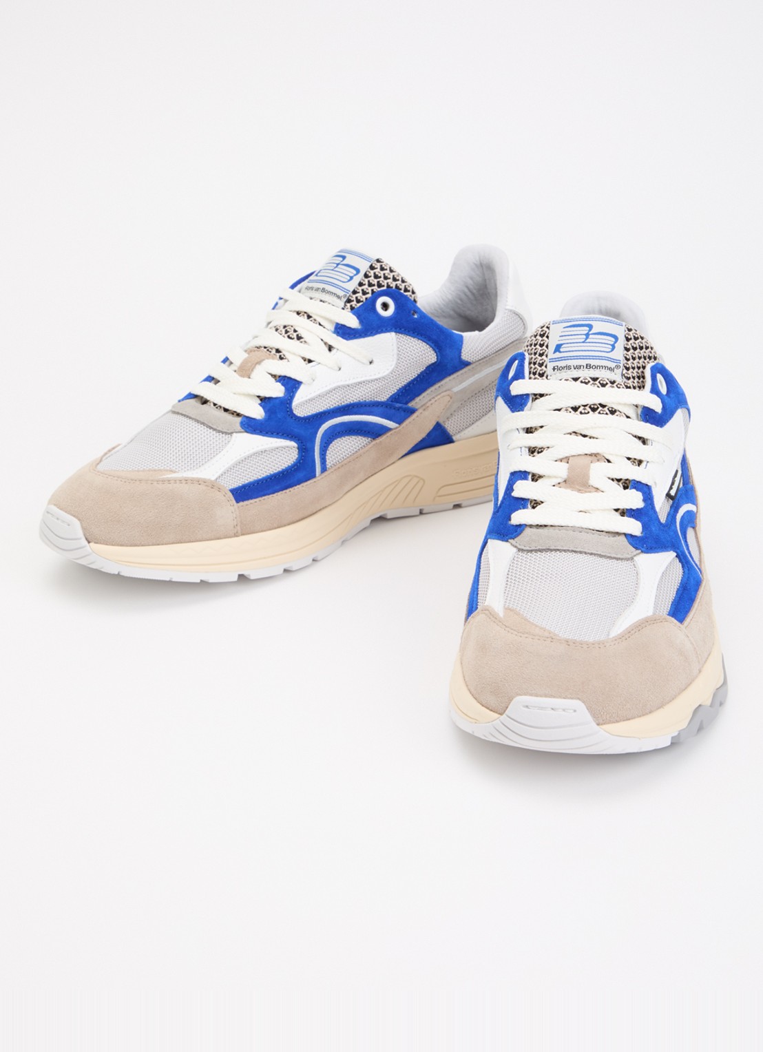 Floris van Bommel De Rezer 01.26 sneaker met suède en mesh details - detail 3 donkerbeige