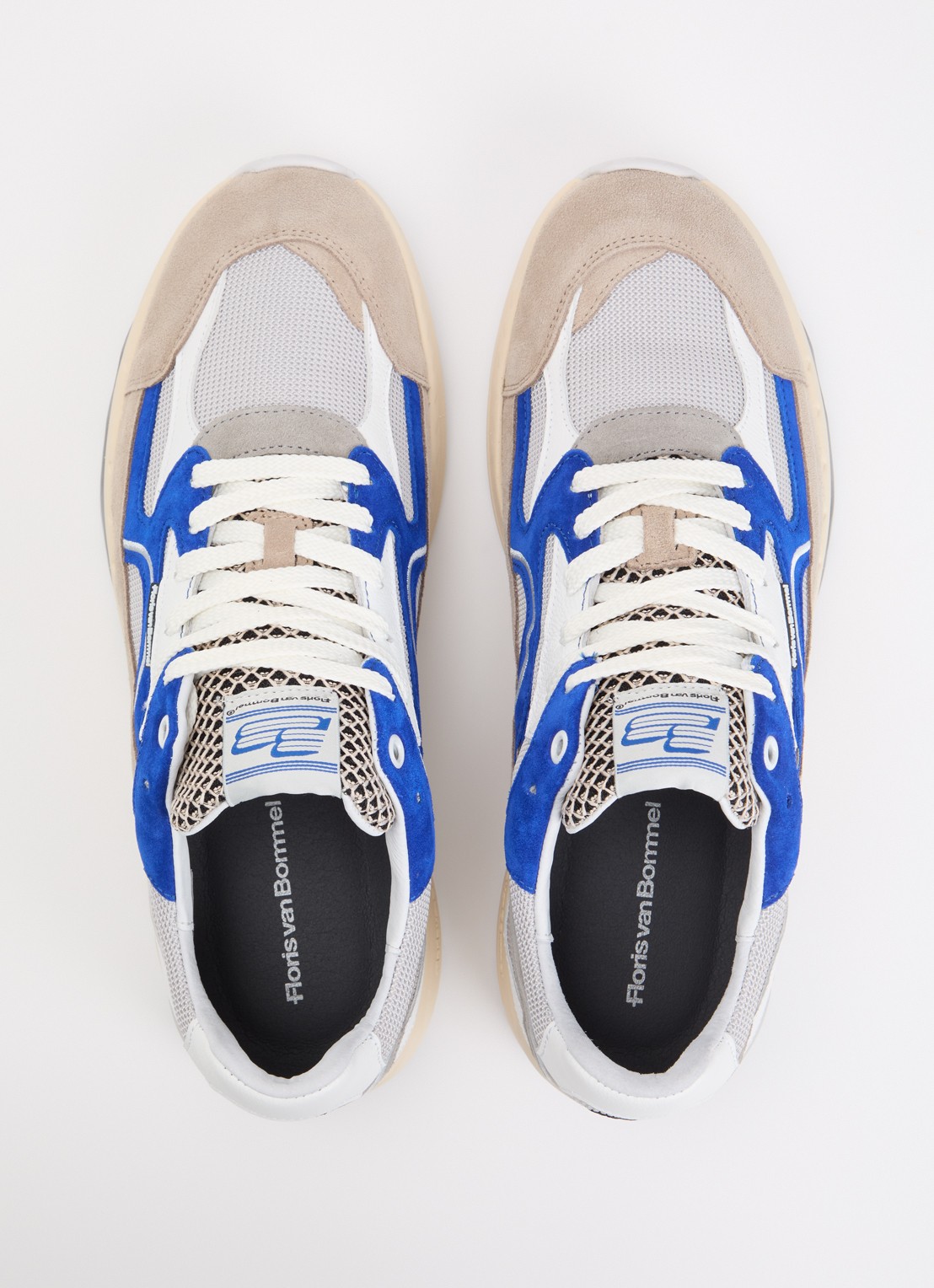 Floris van Bommel De Rezer 01.26 sneaker met suède en mesh details - detail 4 donkerbeige