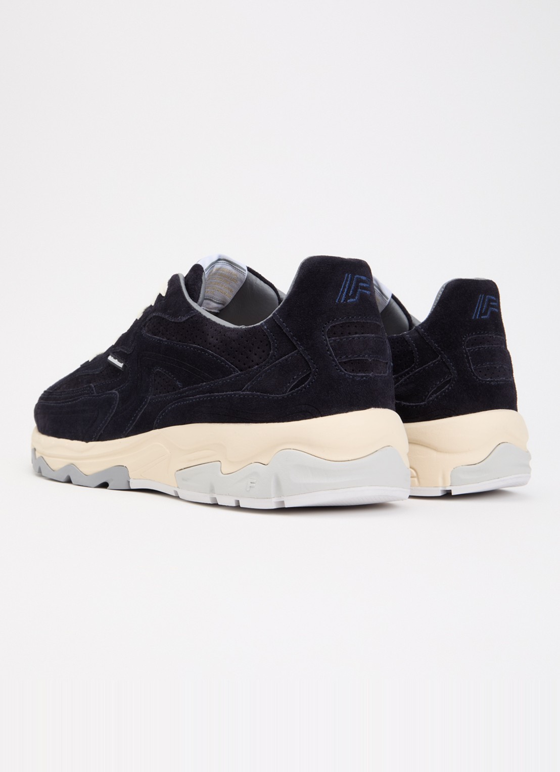 Floris van Bommel De Rezer 02.06 sneaker van suède - achterkant donkerblauw